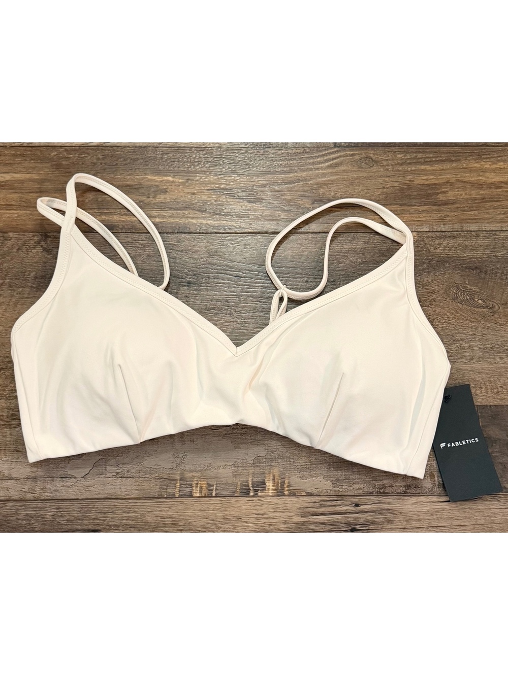 NWT Fabletics PureLuxe Strappy Low Impact Bra Bone XXL 1X $65